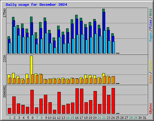 Daily usage for December 2024