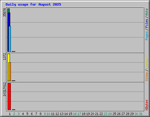 Daily usage for August 2025