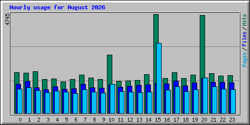 Hourly usage for August 2026